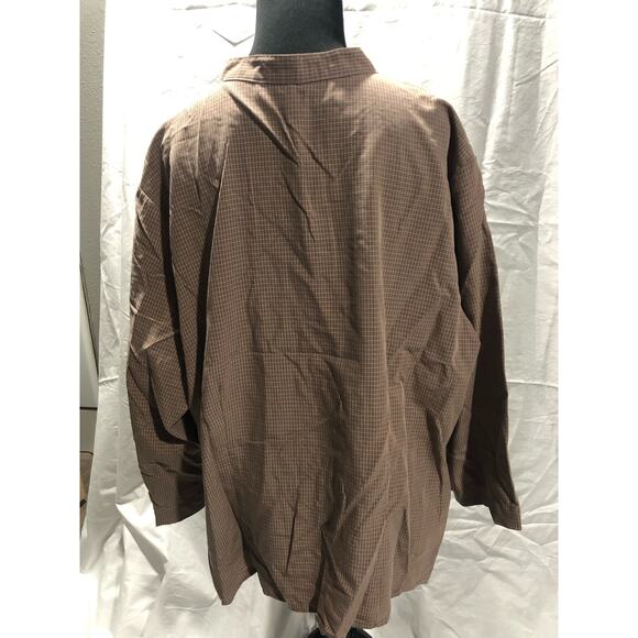 Notations Woman 2x 3/4 sleeve button up rayon collarless plaid blouse - Picture 3 of 6